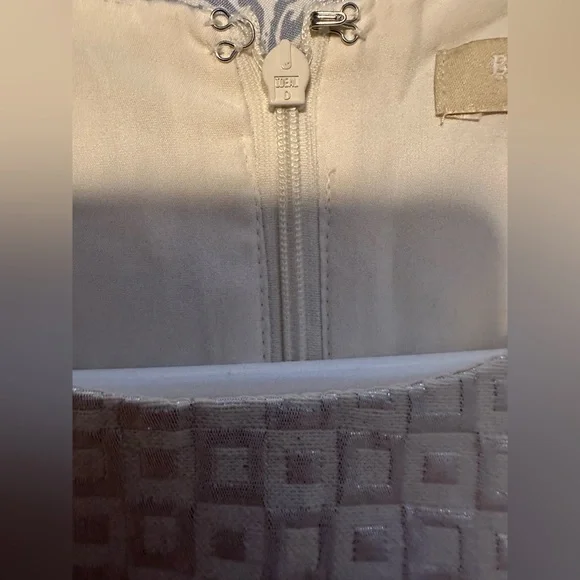 BANANA REPUBLIC Size 8 WHITE with Shimmering SILVER sleeveless
dress - Picture 5 of 7